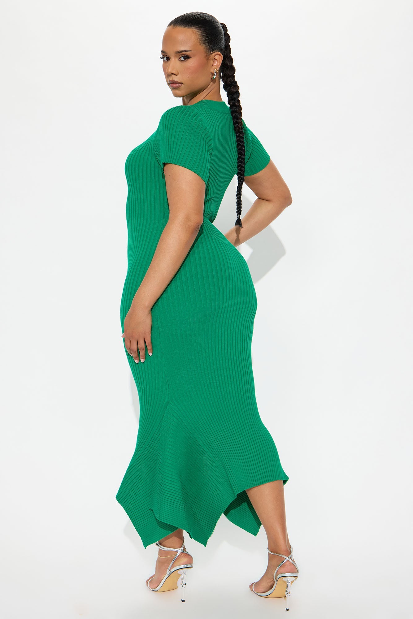 Rare Catch Ribbed Midi Dress - Kelly Green