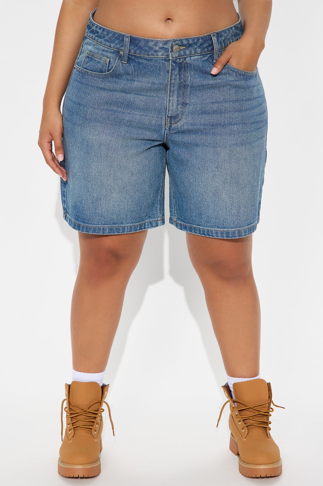 All Day Non Stretch Denim Jorts - Medium Wash