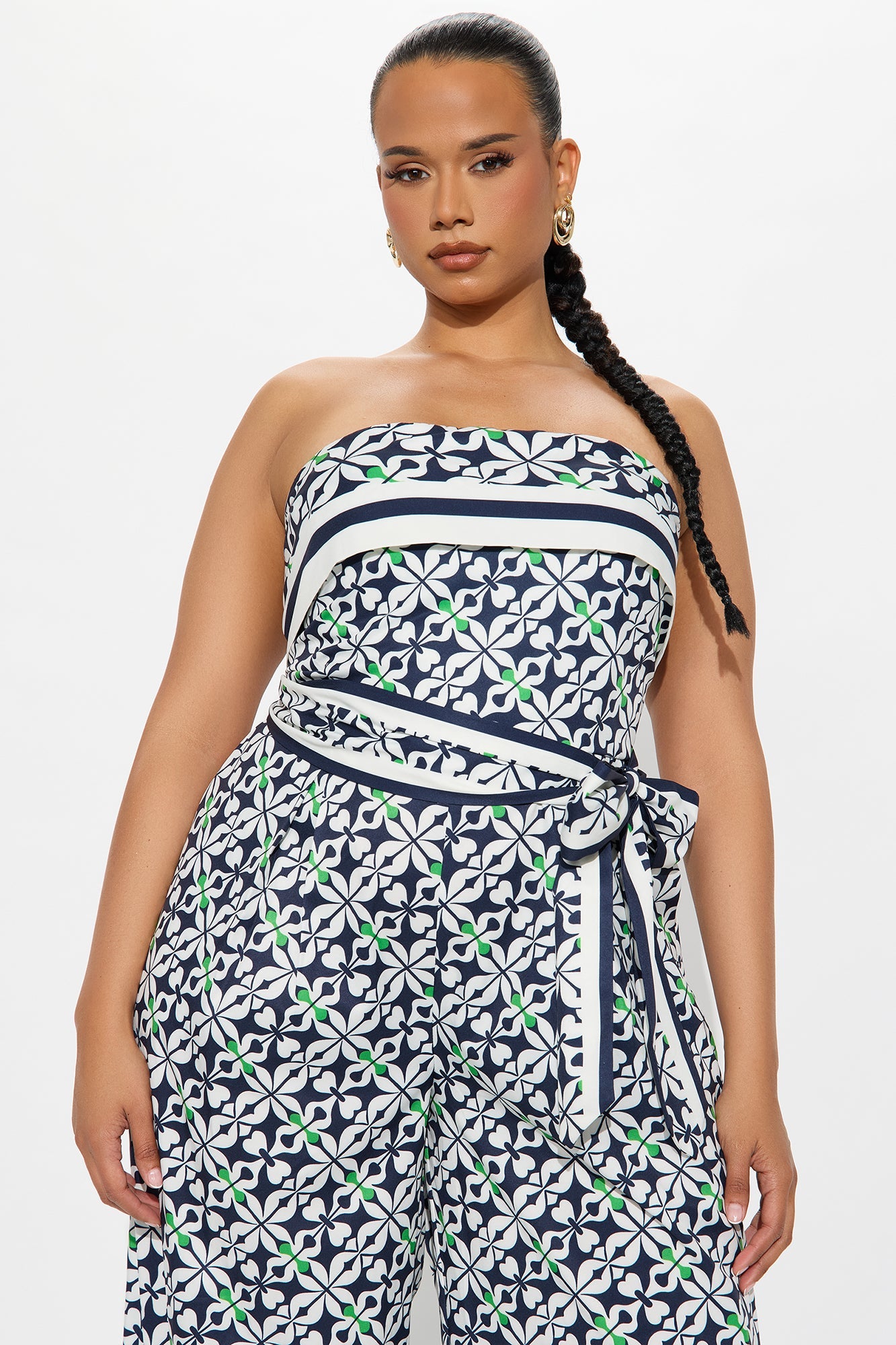 Lisbon Layover Satin Jumpsuit - Navy/combo