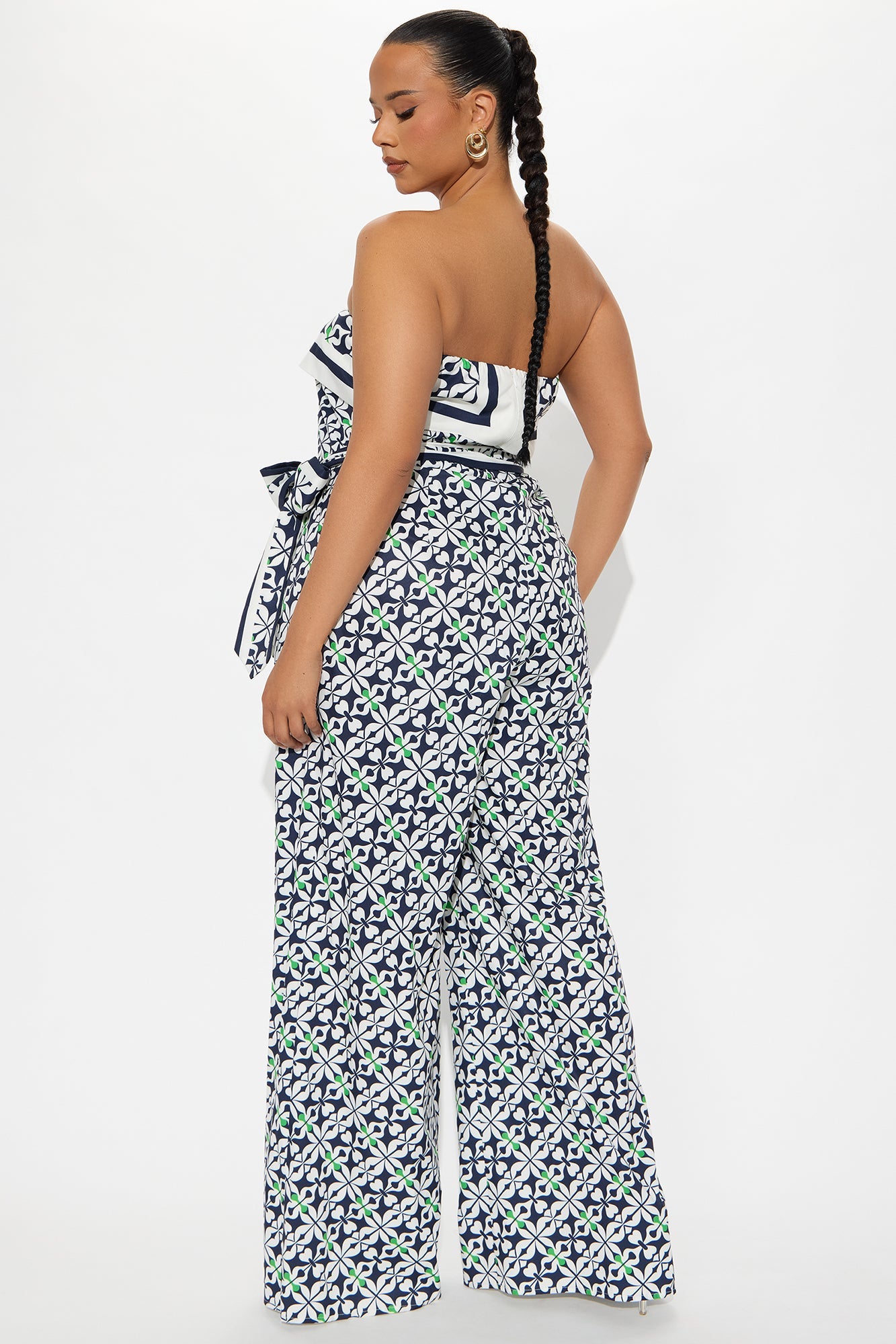 Lisbon Layover Satin Jumpsuit - Navy/combo