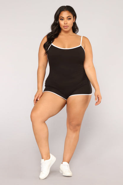 Go The Extra Mile Active Romper - Black