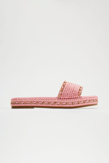 Straight Up Flat Sandals - Pink