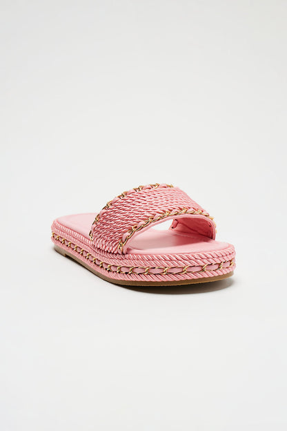 Straight Up Flat Sandals - Pink
