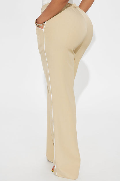 Camryn Wide Leg Trouser Pant - Khaki