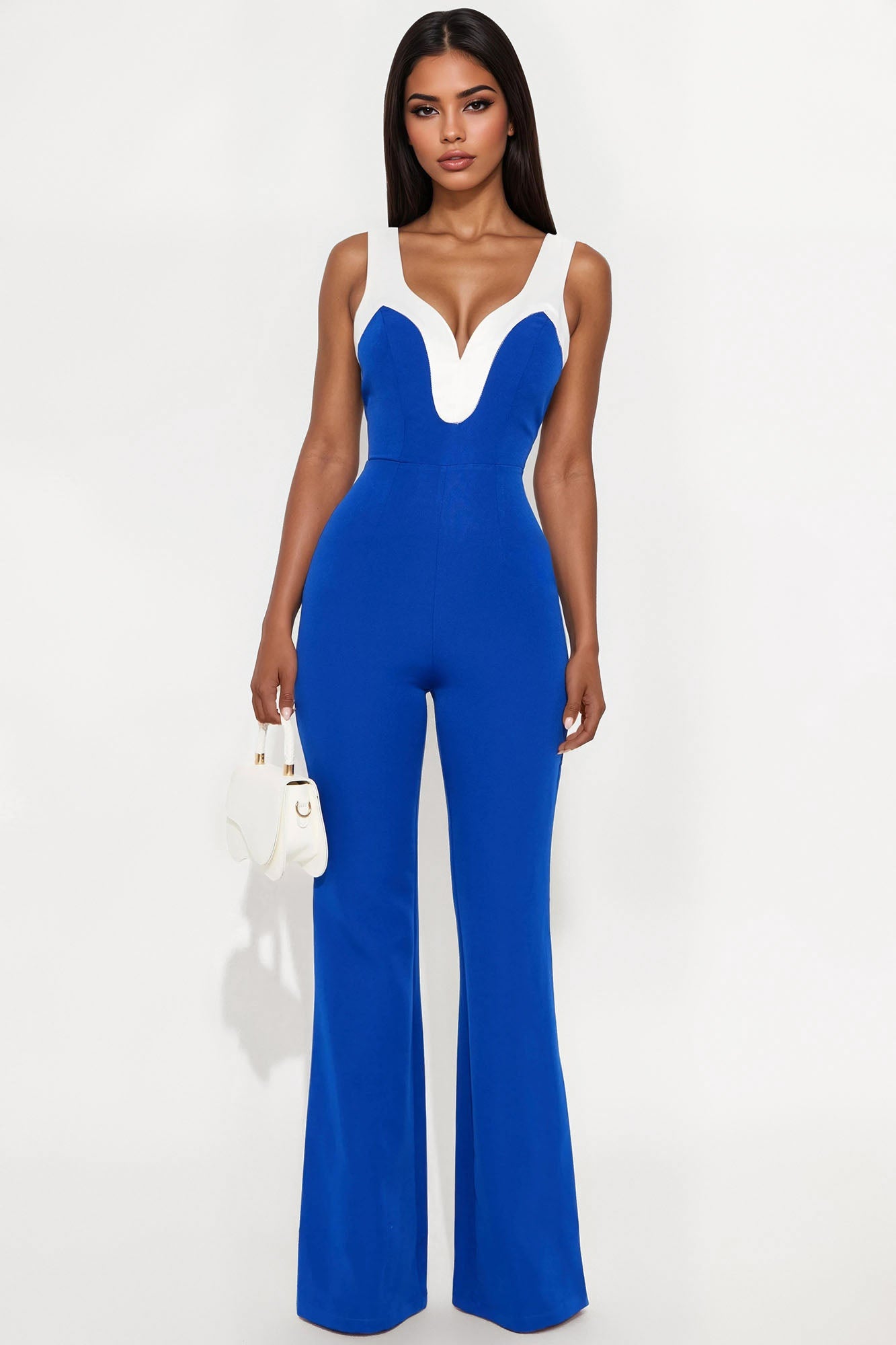 Giselle Flare Leg Jumpsuit - Royal