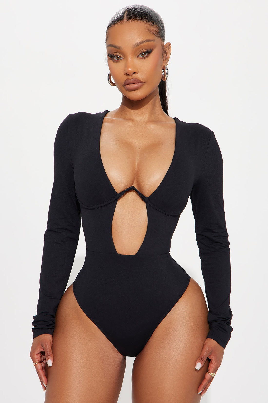 Eliza Long Sleeve Bodysuit - Black