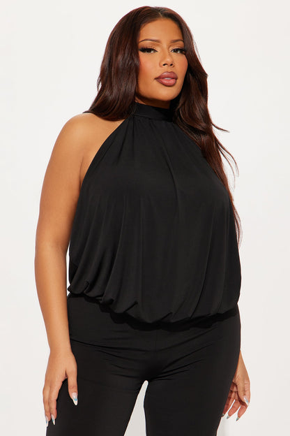 Sweet Escape Halter Jumpsuit - Black