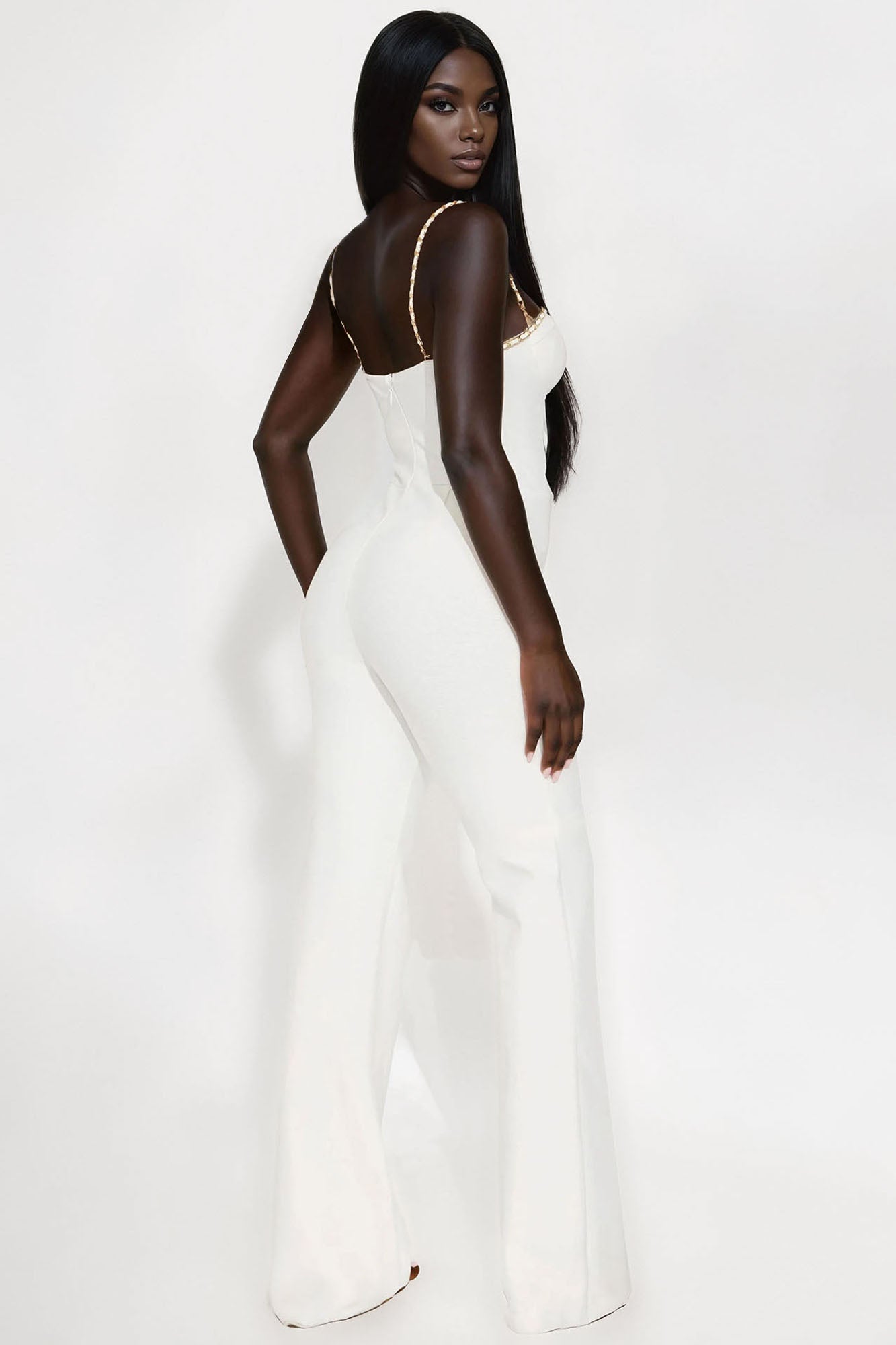Get To The Point Bandage Jumpsuit - White