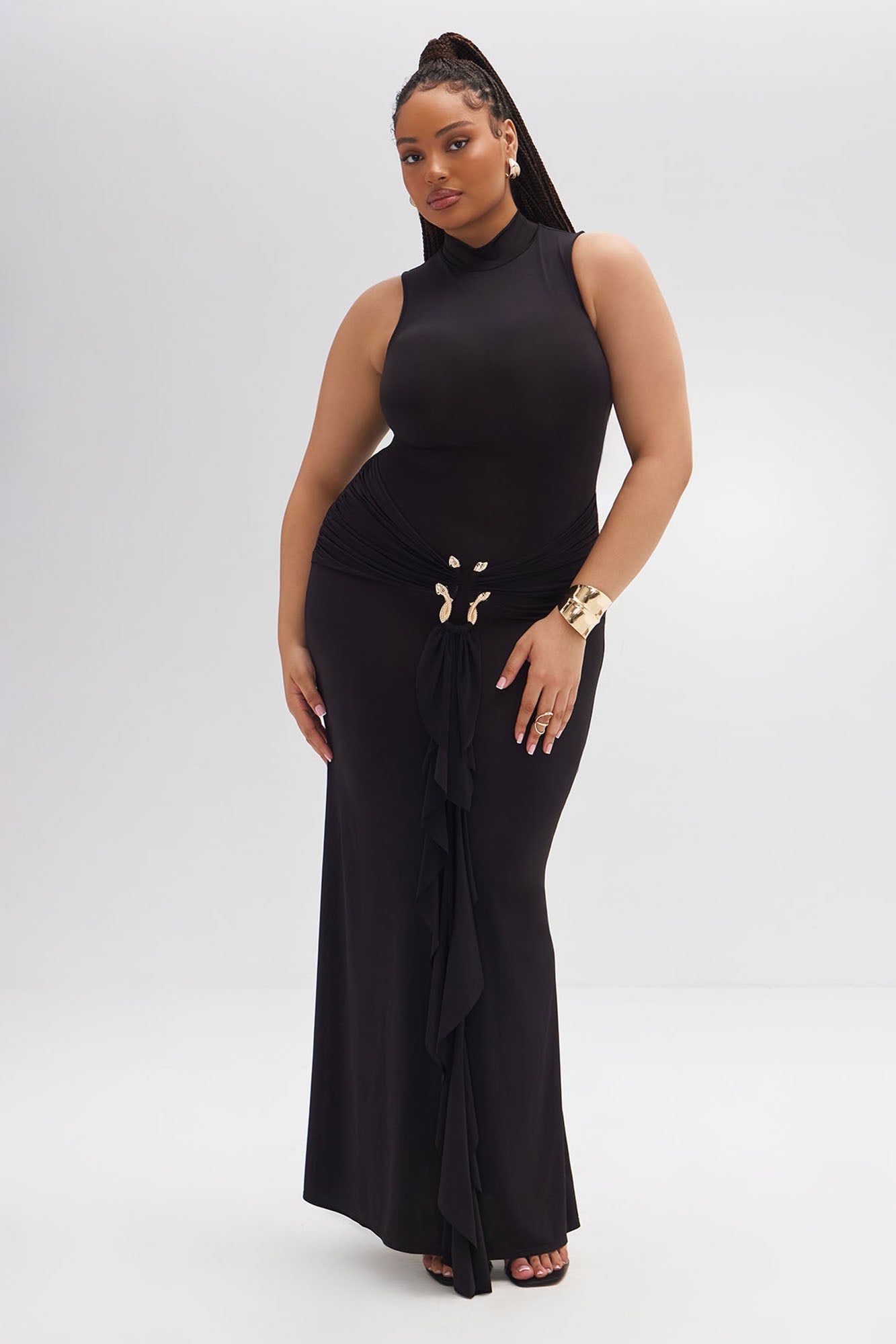 In The Moment Sleeveless Maxi Dress - Black