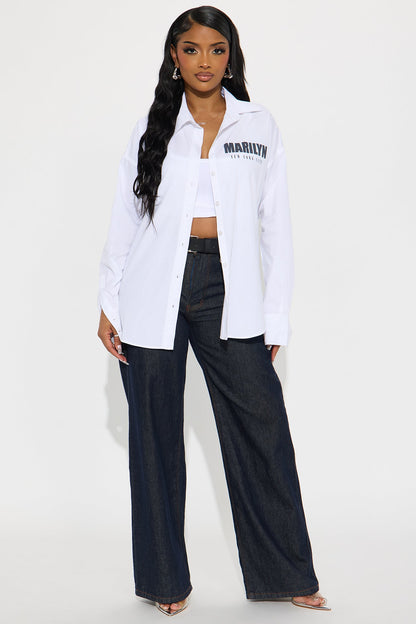 Marilyn Monroe Poplin Top - White