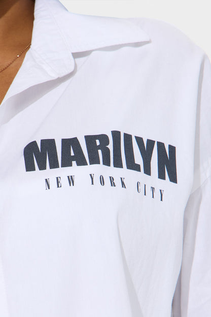 Marilyn Monroe Poplin Top - White