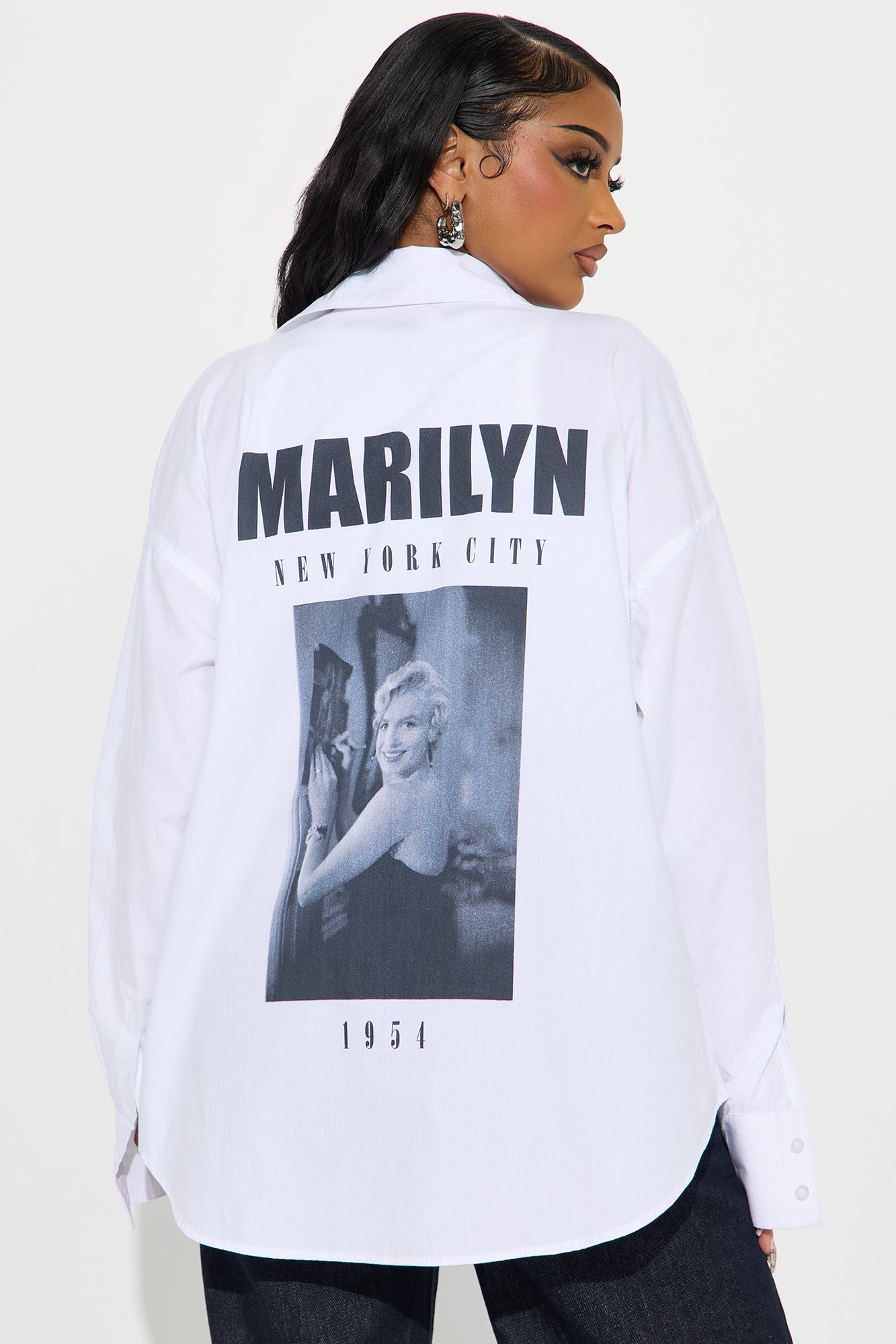 Marilyn Monroe Poplin Top - White