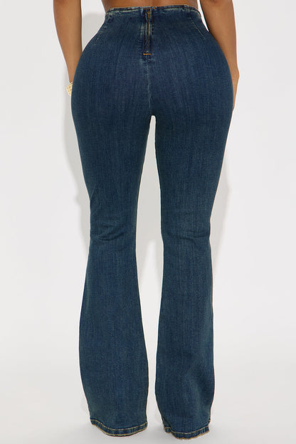 Set The Tone Low Rise Flare Jeans - Medium Wash
