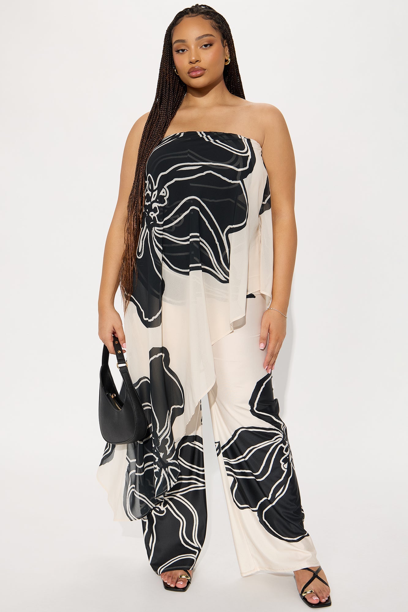 Mia Flowy Floral Jumpsuit - Ivory/combo