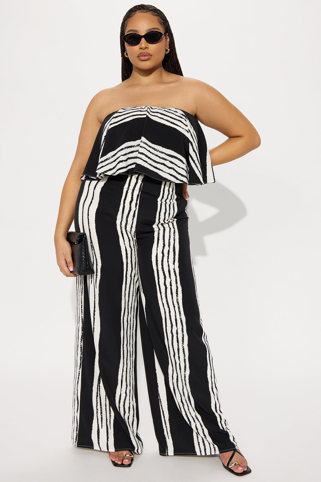 Santorini Crush Jumpsuit - Black/White