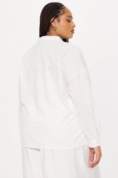 Summer Somewhere Linen Shirt - White