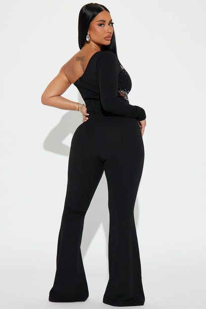 Star Sign Jumpsuit - Black