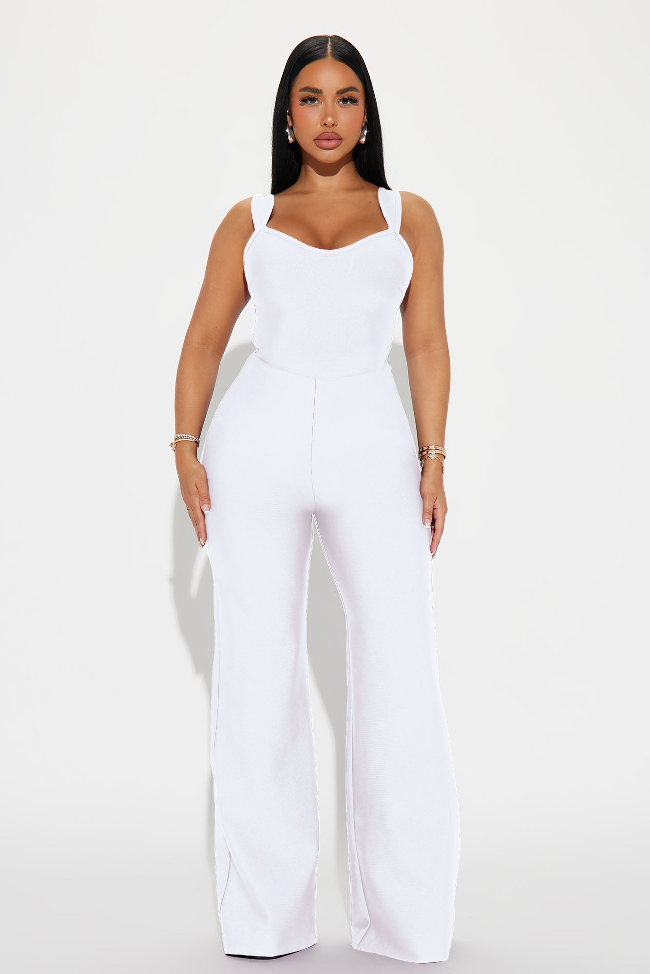 Over The Top Bandage Jumpsuit - White