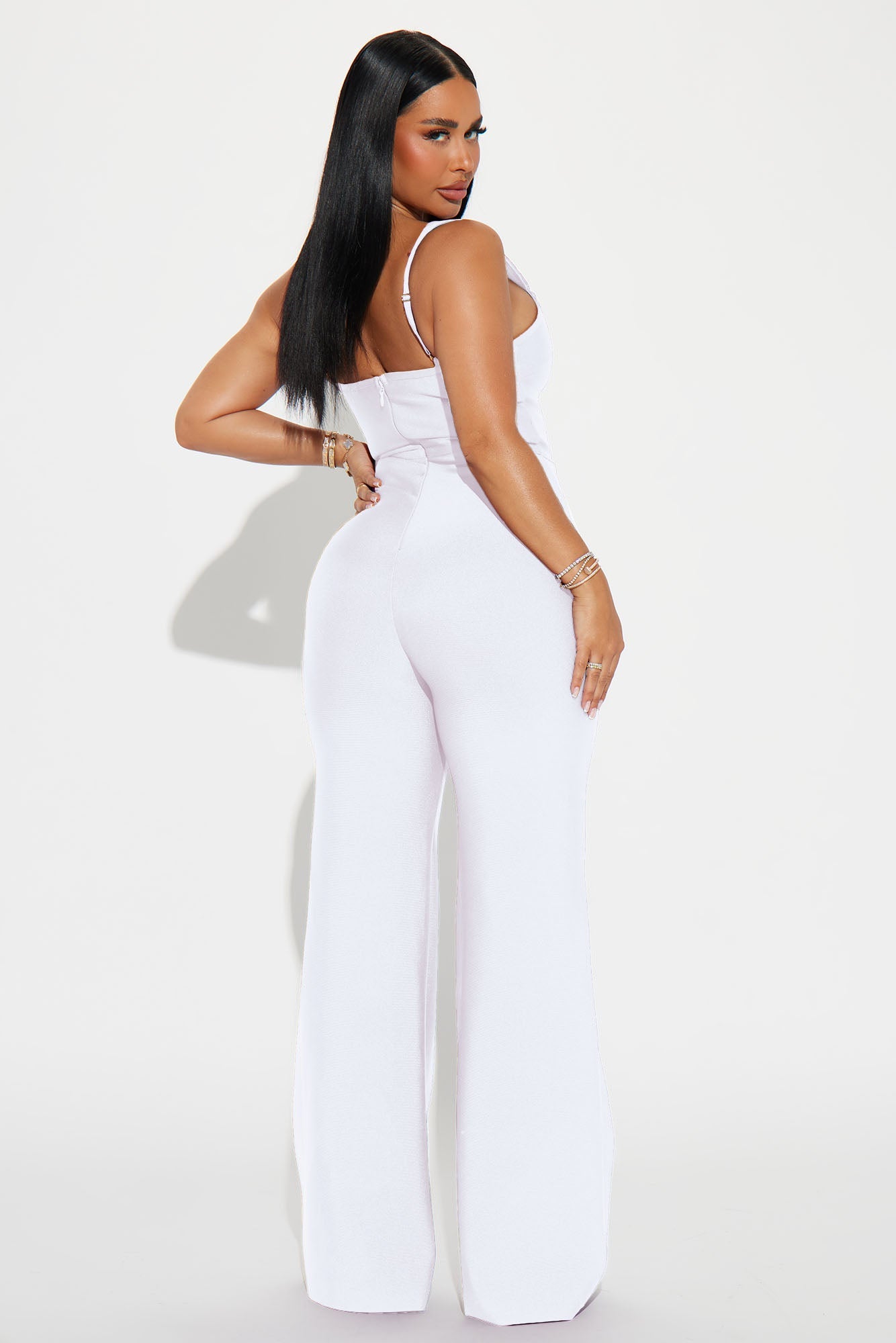 Over The Top Bandage Jumpsuit - White