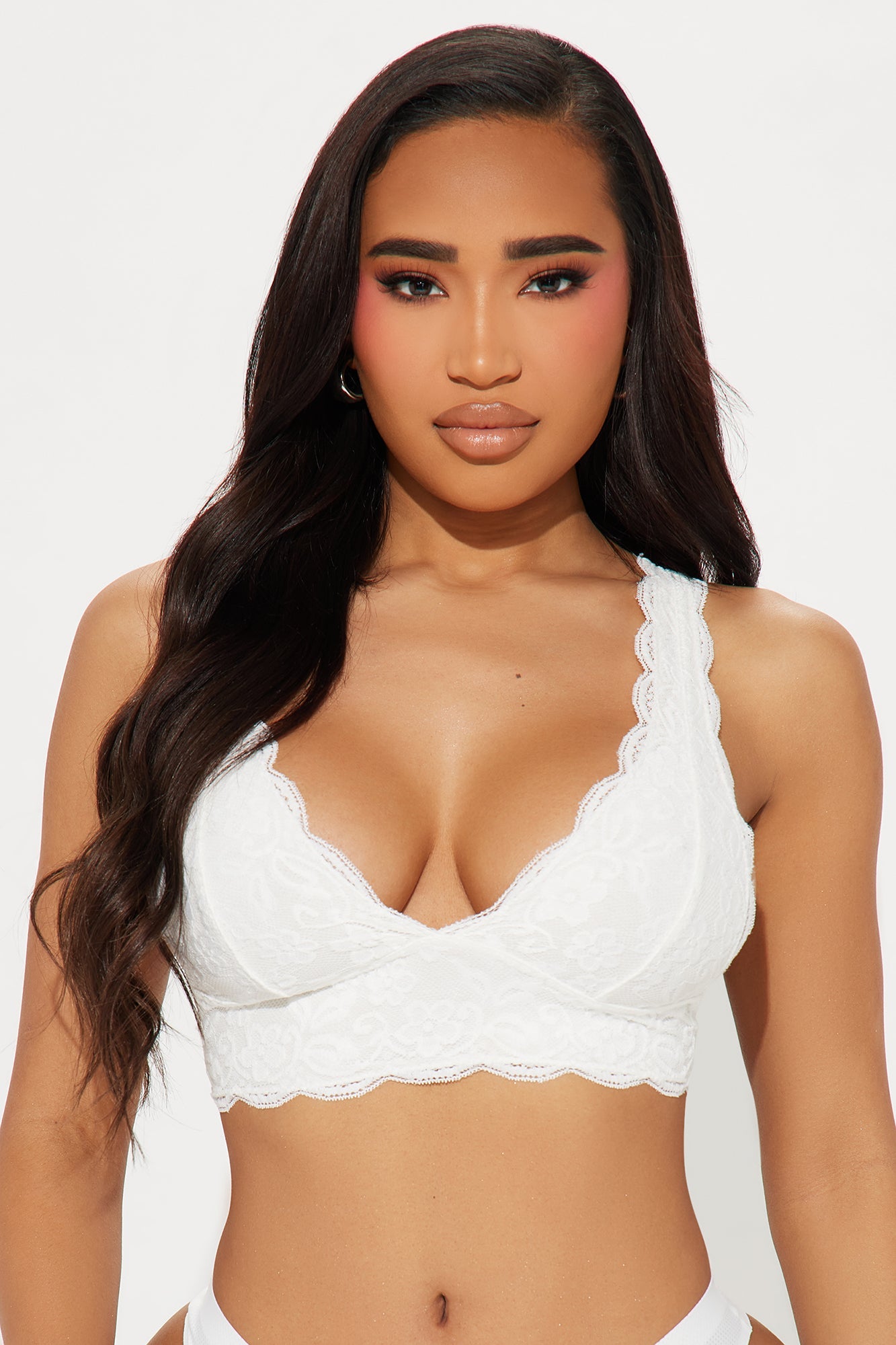 Bianca Lace Triangle Bralette - White