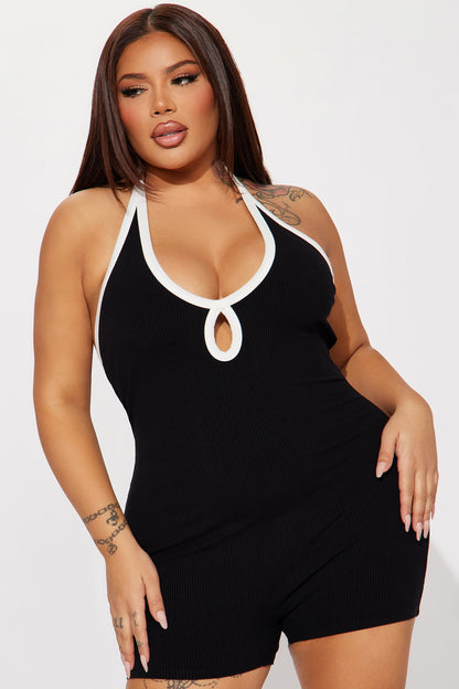 Miami Light Snatched Romper - Black/White
