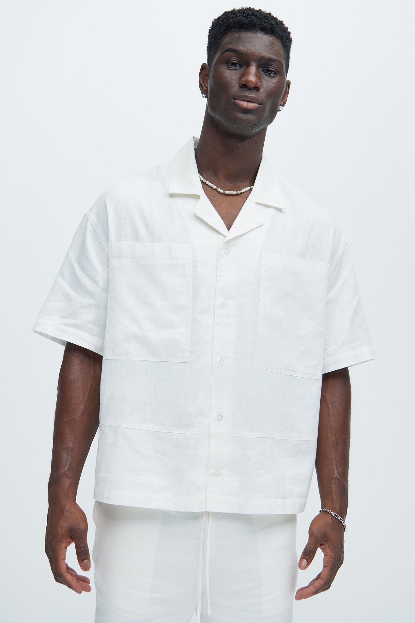 Bahamas Linen Cuban Boxy Shirt - White