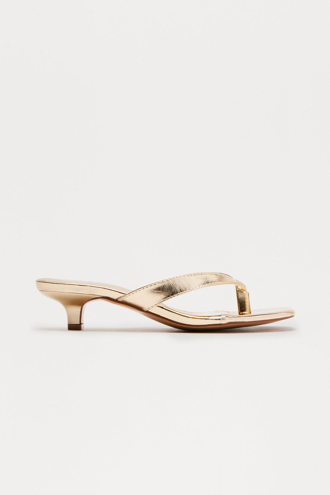 Optimist Thong Kitten Heels - Gold