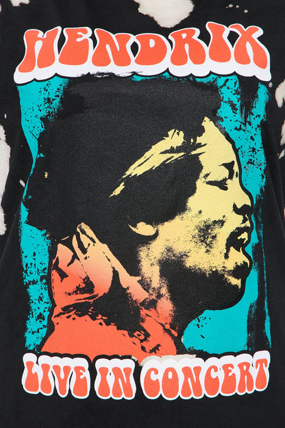 Jimi Hendrix Tie Dye Oversized Tee - Black