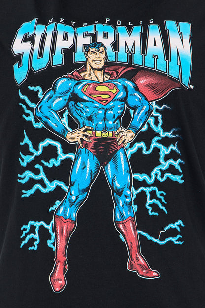 Superman Oversized Tee - Black