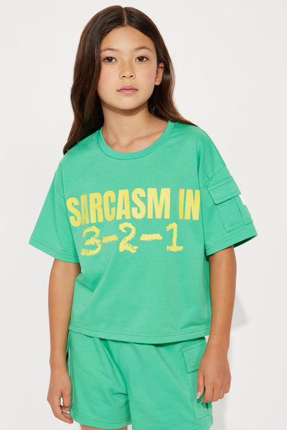Mini Sarcasm Incoming Short Set - Kelly Green