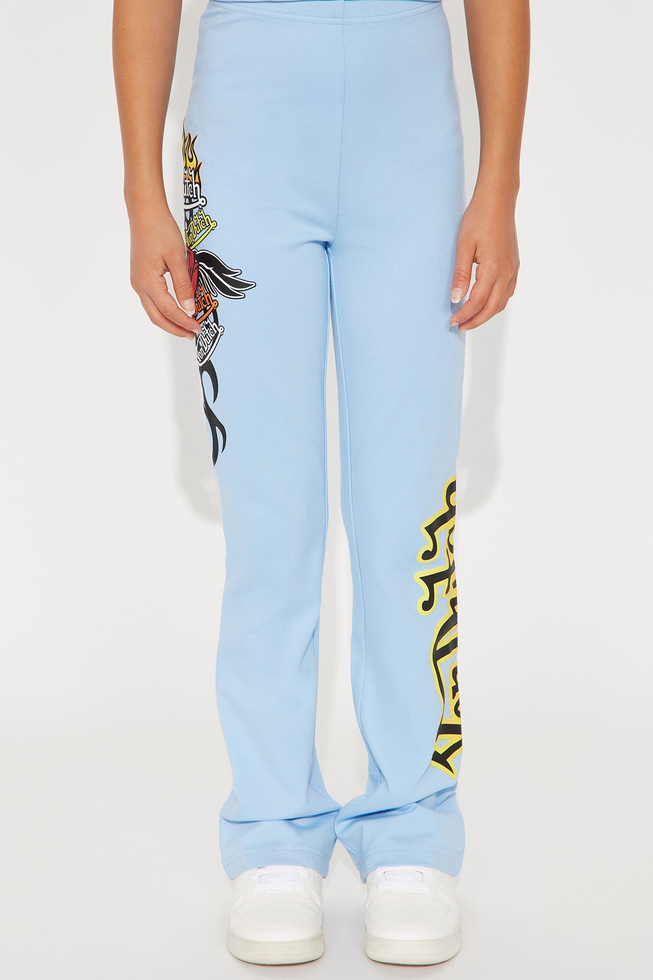 Mini Von Dutch Fiery Heart Flared Pants - Blue