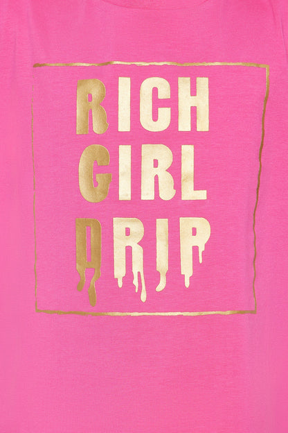 Mini Rich Girl Drip Bike Short Set - Pink