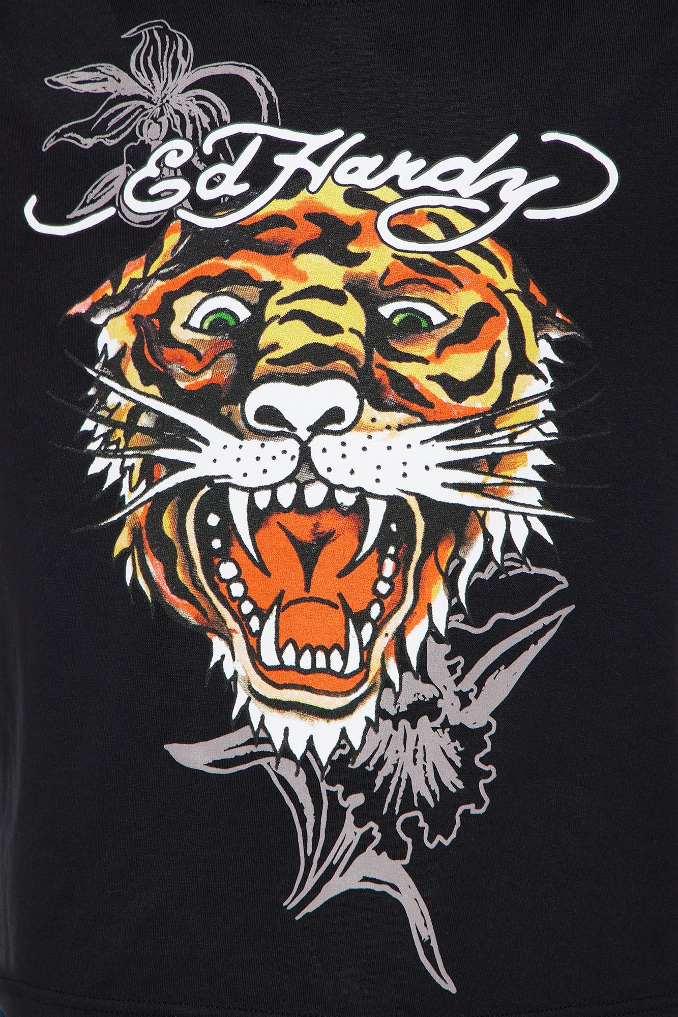 Mini Ed Hardy Fierce Tiger Front/Back Graphic T-Shirt - Black