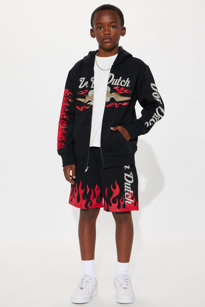Mini Von Dutch Fire Sweatshorts - Black