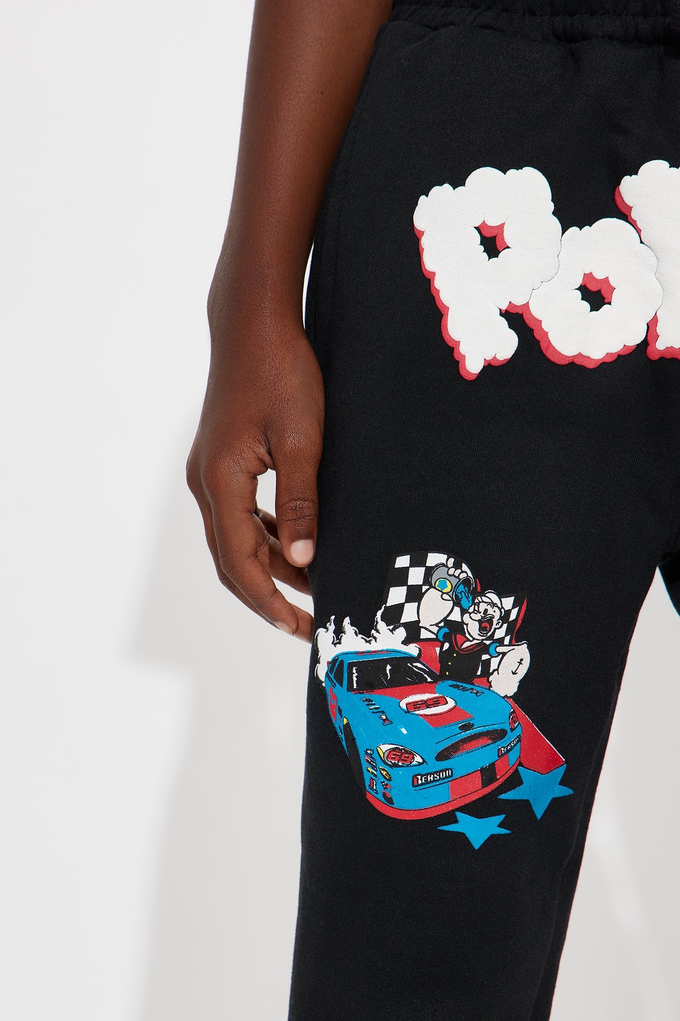 Mini Popeye Racing Flare Fleece Pant - Black