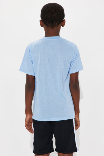 Mini Los Angeles Sunset Graphic Tee And Short Set - Blue/combo