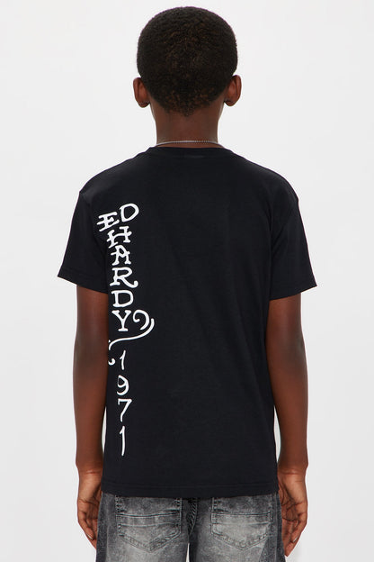 Mini Ed Hardy Only Love Front/Back Graphic T-Shirt - Black
