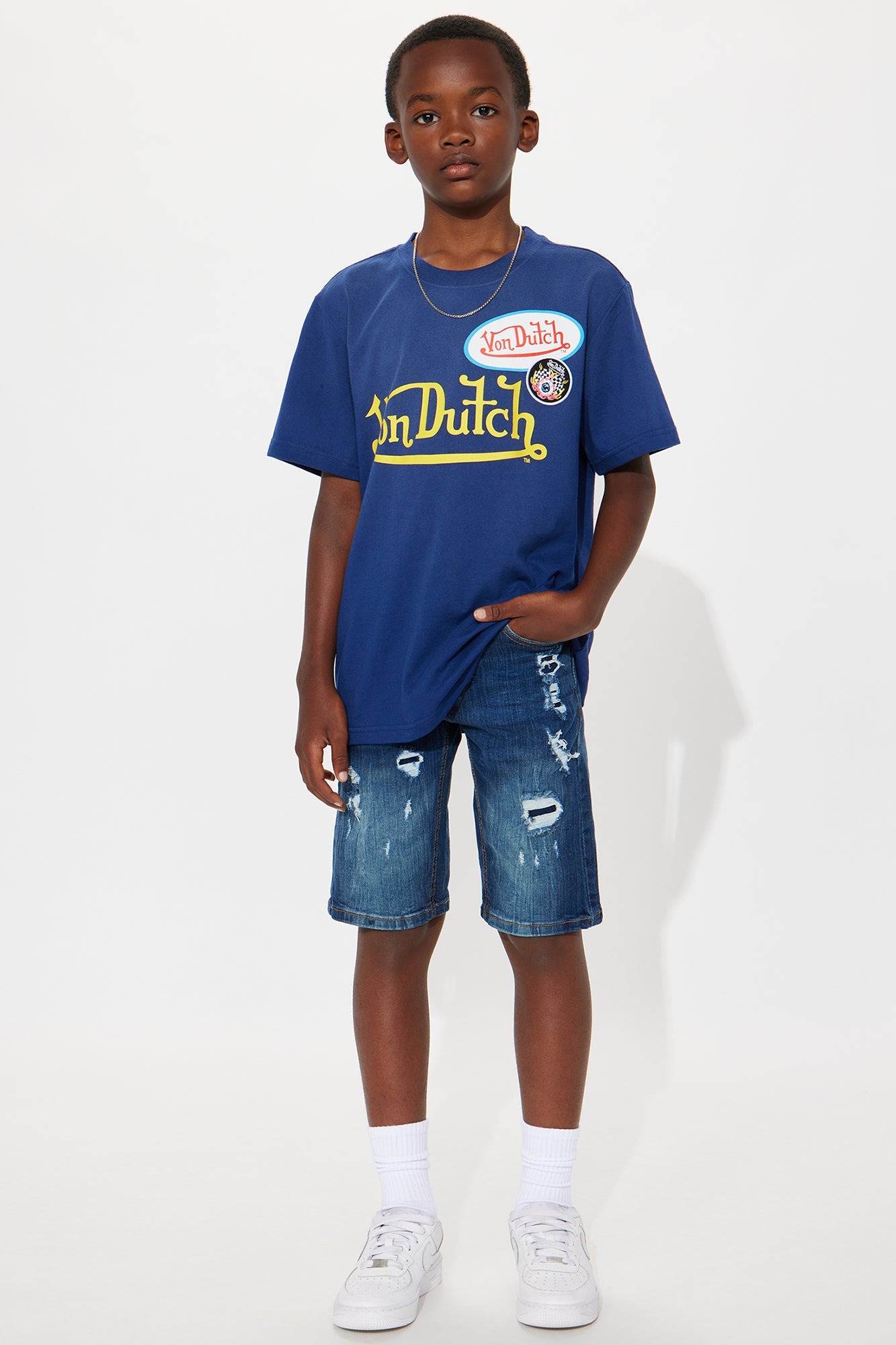 Mini Only Getting Better Distressed Denim Shorts - Indigo