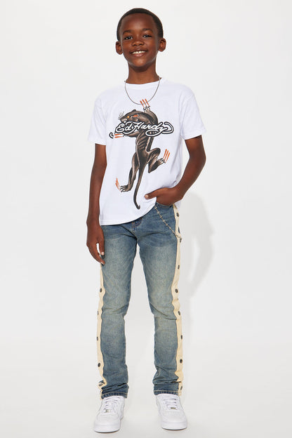 Mini Ed Hardy Panther Claws Front/Back Graphic T-Shirt - White