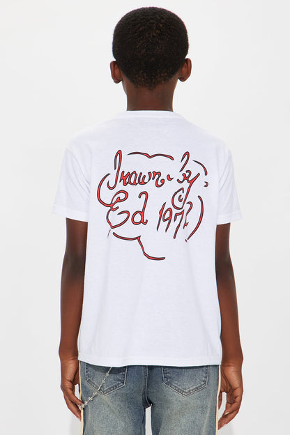 Mini Ed Hardy Panther Claws Front/Back Graphic T-Shirt - White