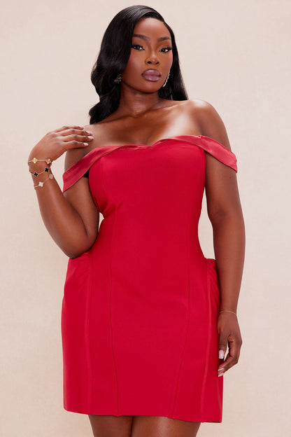 Maribella Bandage Mini Dress - Red