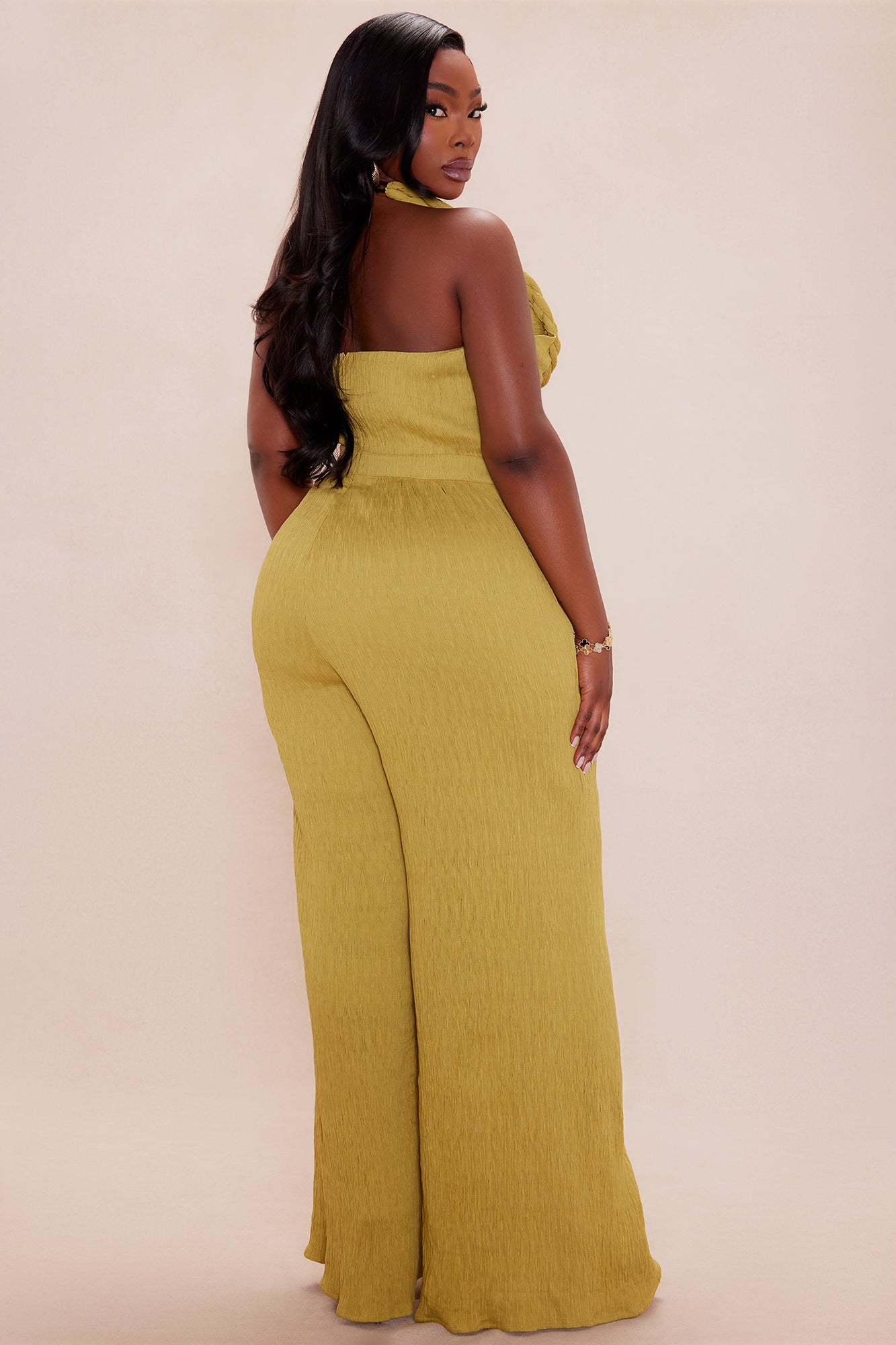 Chelsea Textured Jumpsuit - Olive
