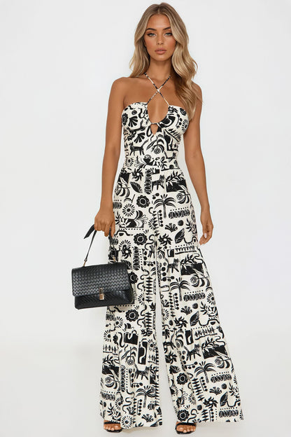 Raleigh Halter Jumpsuit - Black/combo