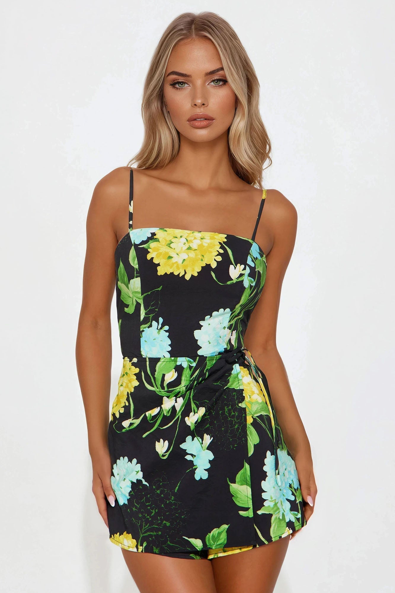 Daisy Floral Romper - Black/combo