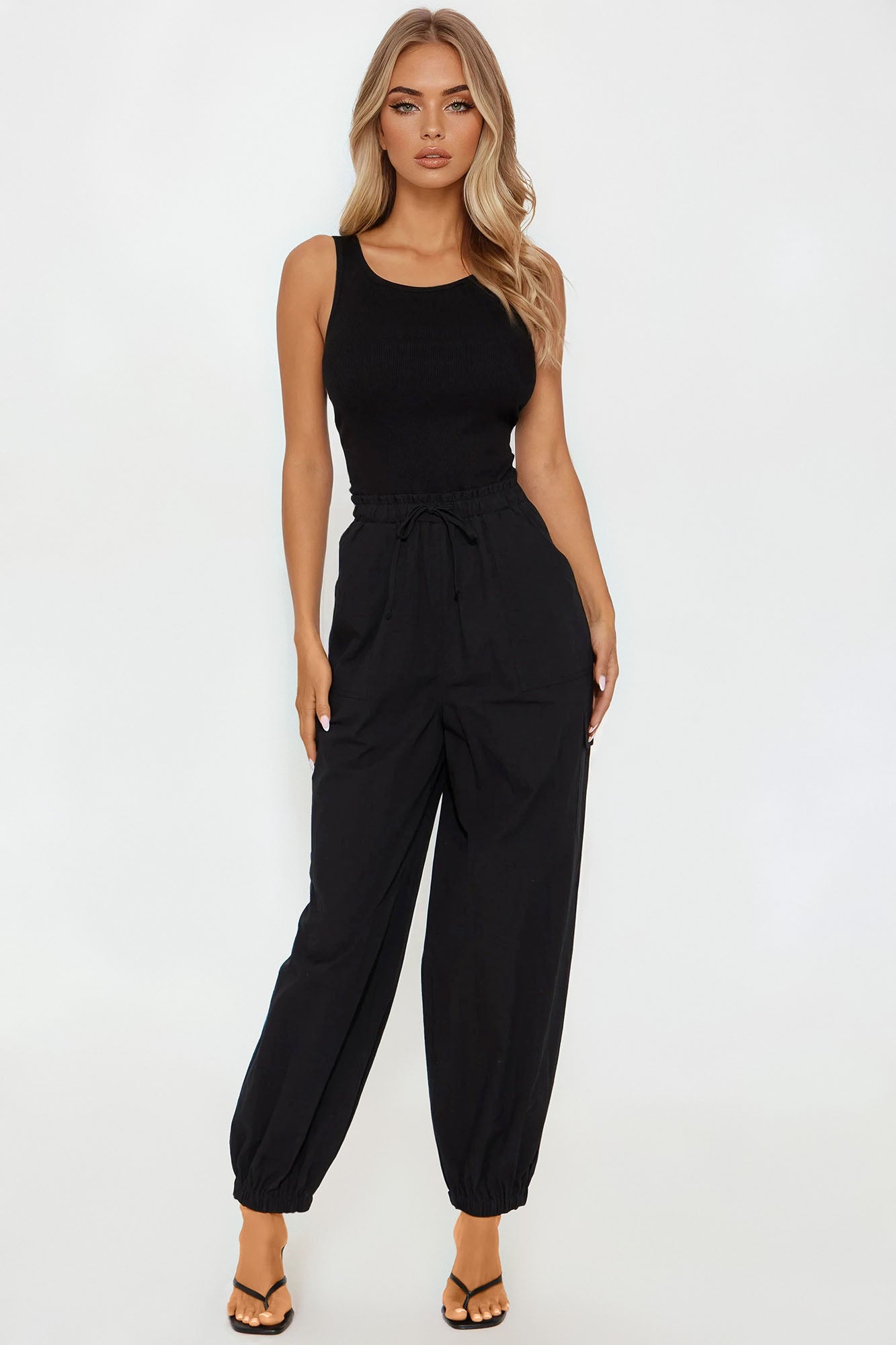 Productive Day Jogger Leg Jumpsuit - Black