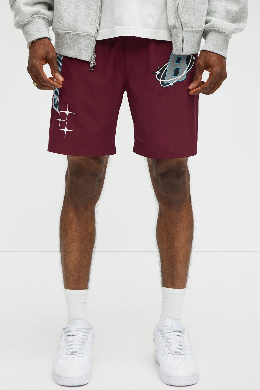 Bad Habits Relaxed Drawstring Shorts - Red