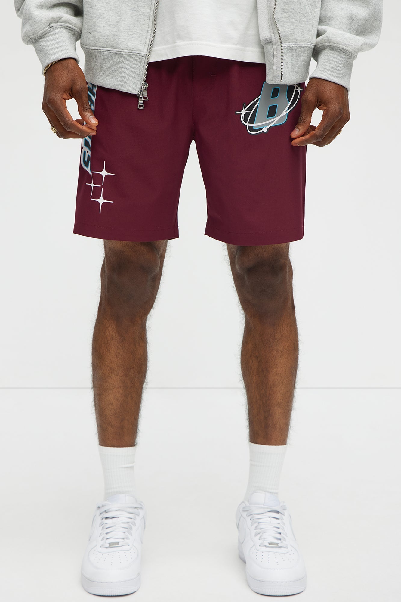 Bad Habits Relaxed Drawstring Shorts - Red