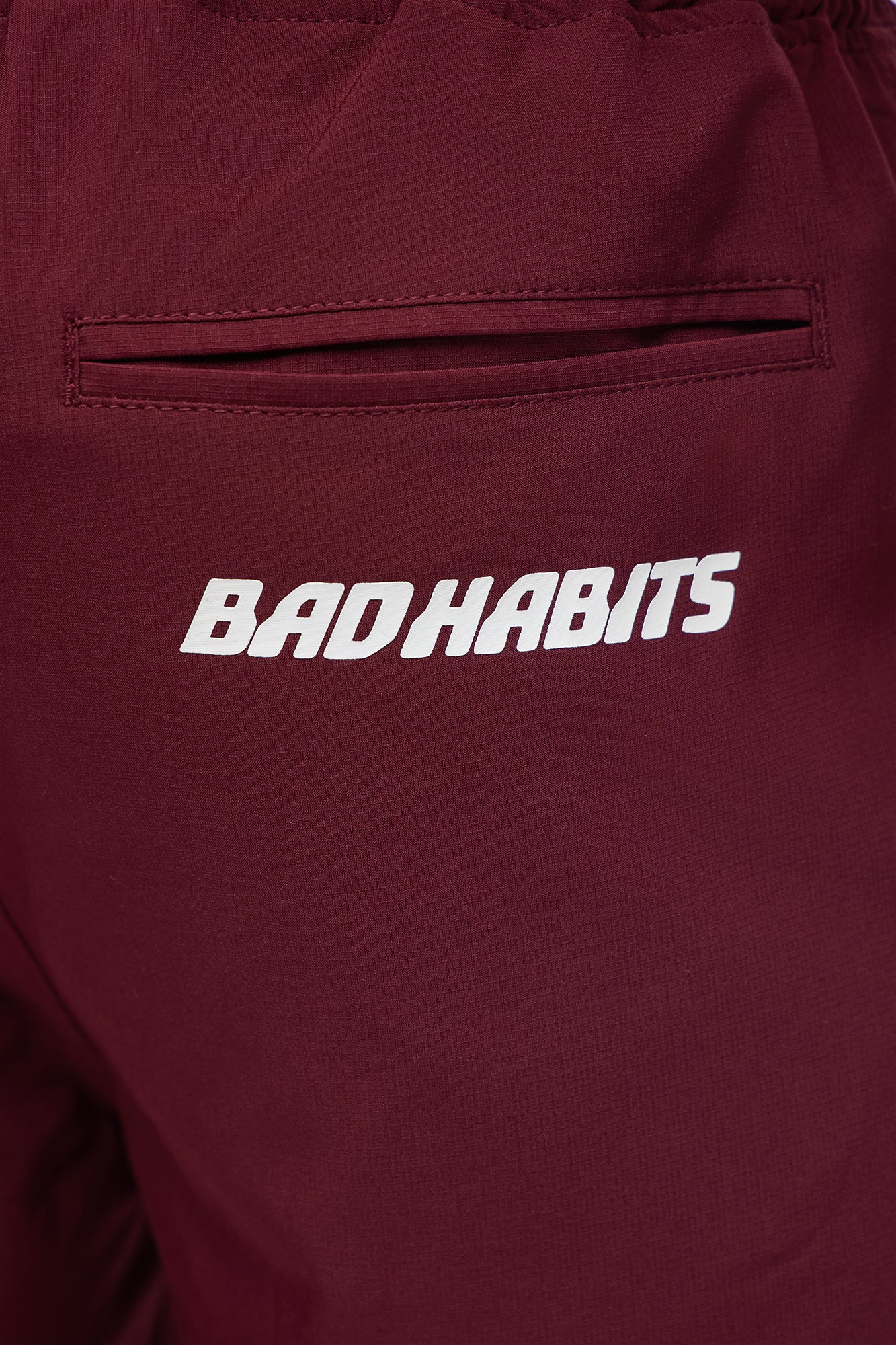 Bad Habits Relaxed Drawstring Shorts - Red