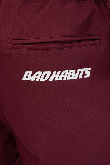 Bad Habits Relaxed Drawstring Shorts - Red