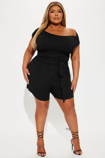 Thinking About You Romper - Black